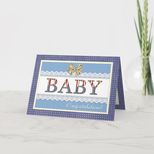 Carte Baby Boy Patriotic Félicitations Card (Devant)