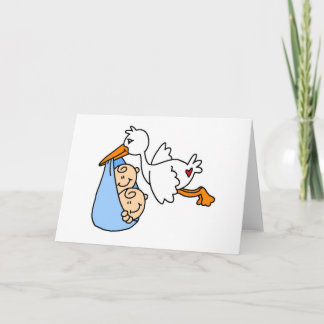 Carte Baby Boy Twins avec Stork
