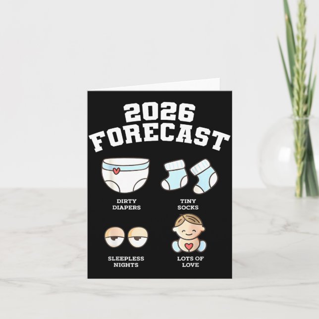 Carte Baby Coming Soon 2026 Forecast Baby Shower Funny N (Devant)