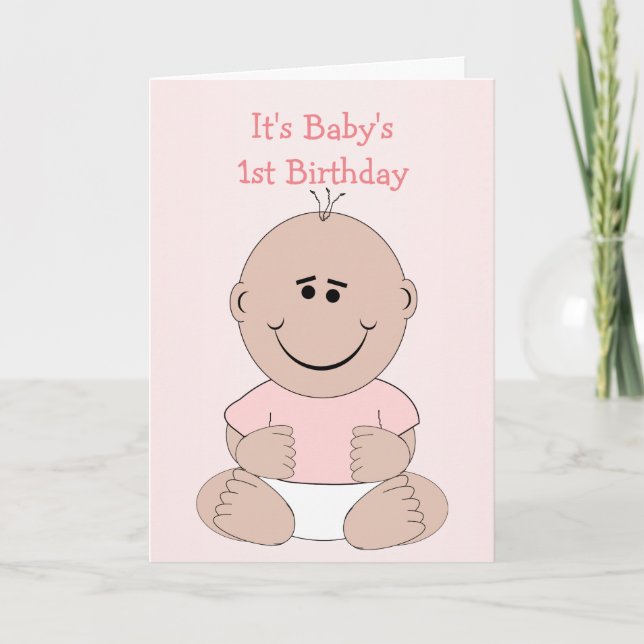 Carte Baby Girl 1st Birthday Card (Devant)