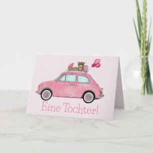 Carte Baby Girl Fiat 500 félicitations allemandes