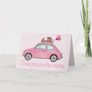 Carte Baby Girl Fiat 500 Félicitations espagnoles