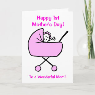 Carte Baby Girl Happy First Mother's Day Card
