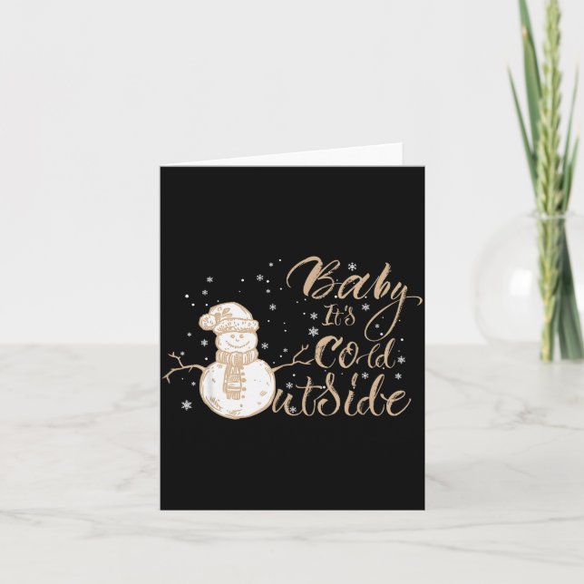 Carte Baby It's Cold Outside Cute Snowman Christmas Wint (Devant)