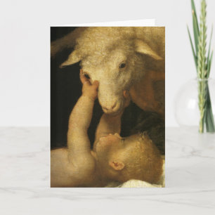 Carte Baby Jesus Touches Lamb