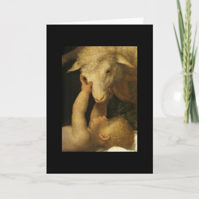 Carte Baby Jesus Touches Lamb (Devant)