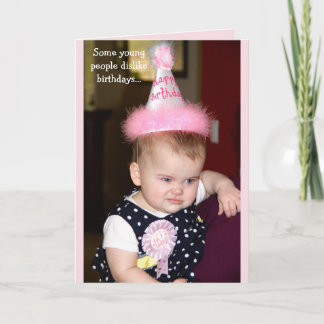 Carte Baby looking grumpy at her first birthday party