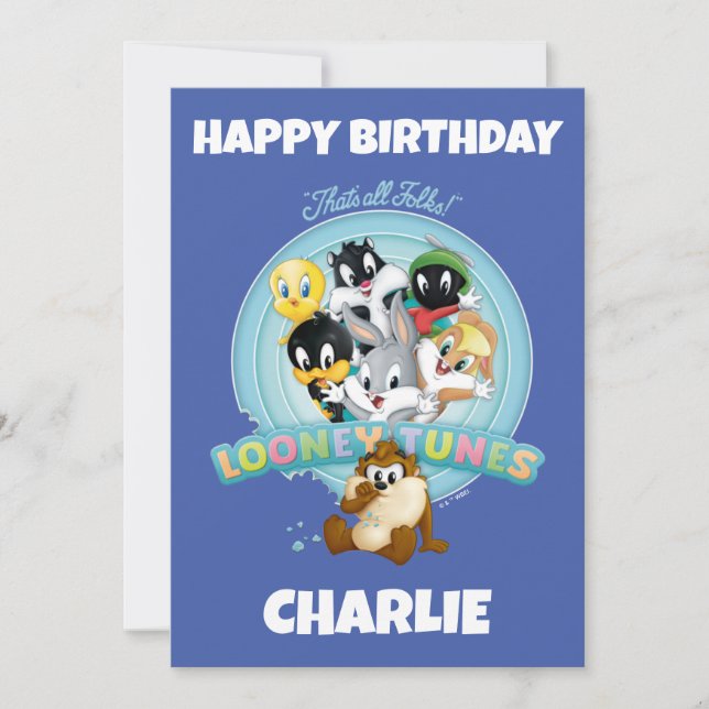 Carte Baby LOONEY TUNES™ Logo | That's All Folks (Devant)