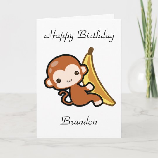 Cartes De Voeux Papeterie Monkey Baby Personnalise Anniversaire Carte De Vœux Maison