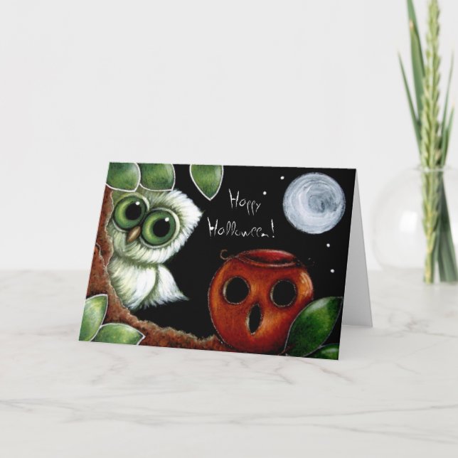 Carte BABY OWL & OWL CITROUILLE BASKET Card (Devant)