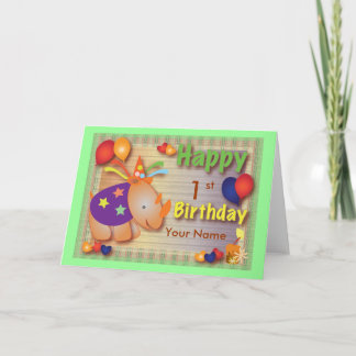 Carte Baby Rhino : Salutation d'anniversaire