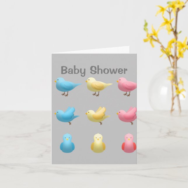 Carte Baby shower (Fleur jaune)