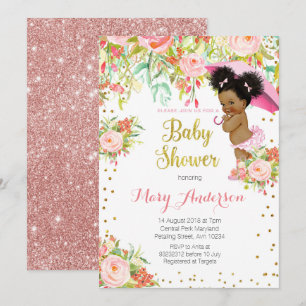 Carte Baby shower American Princess d'Afrique