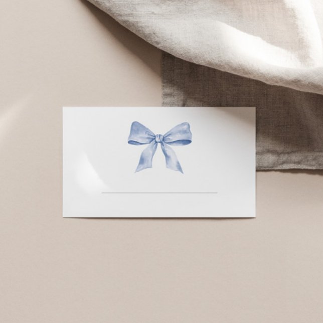 Carte baby shower avec arc bleu poussiéreux (Créateur téléchargé)