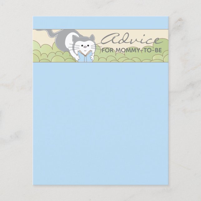 Carte baby shower "Blue Cat Storybook" (Devant)