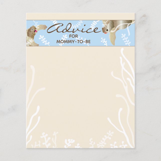 Carte baby shower "Blue Turtle" (Devant)