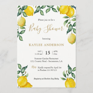 Carte Baby shower citron
