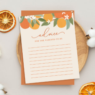 Carte Baby shower Citrus Oranges Conseils pour les