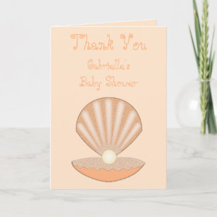 Carte Baby Shower Coquille d'Huître et Perle Mixte