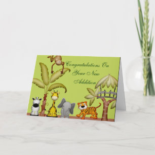 Carte Baby shower de fête de Jungle Animal Safari
