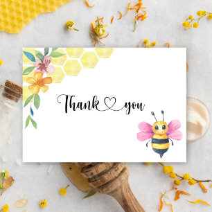 Carte Baby shower de fille d'abeilles
