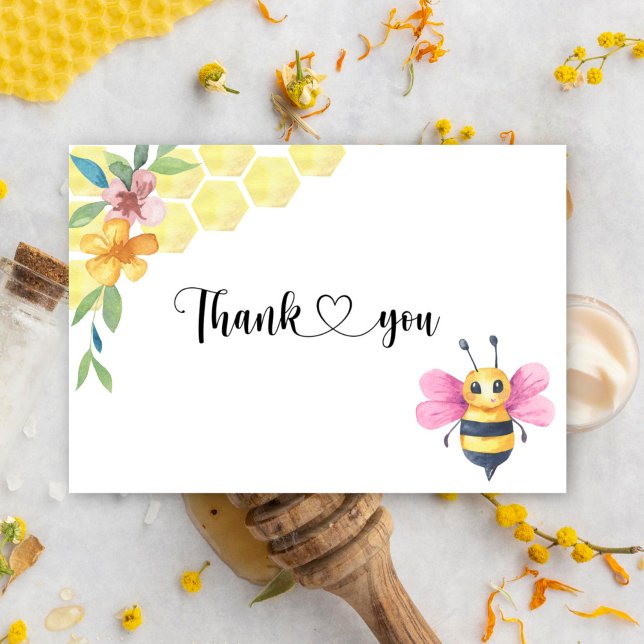 Carte Baby shower de fille d'abeilles (Créateur téléchargé)