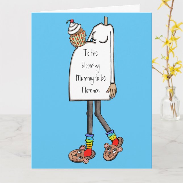 Carte Baby shower de teint moyen pour la peau de la dame (Fleur jaune)