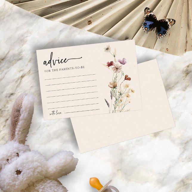 Carte baby shower Floral (Baby Shower Floral Advice Card by Painted Paperie
)