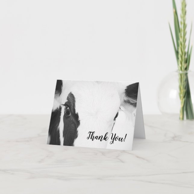 Carte Baby shower Gros plan Face Vache (Devant)