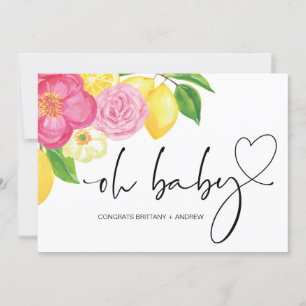 Carte Baby shower Grossesse Félicitations Pink Floral