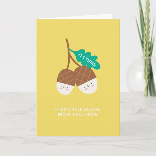 Carte Baby shower jumeau (Devant)