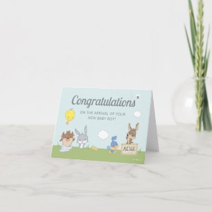 Carte BABY SHOWER LOONEY TUNES™   Félicitations