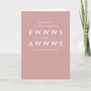 Carte Baby shower nouveaux parents mignon drôle rose