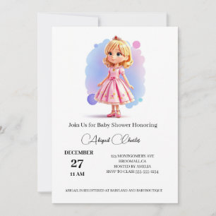 Carte baby shower Princess