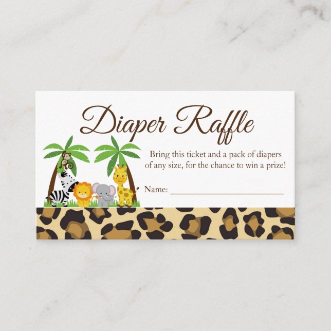 Carte Baby shower Safari Raffle Jungle (Devant)