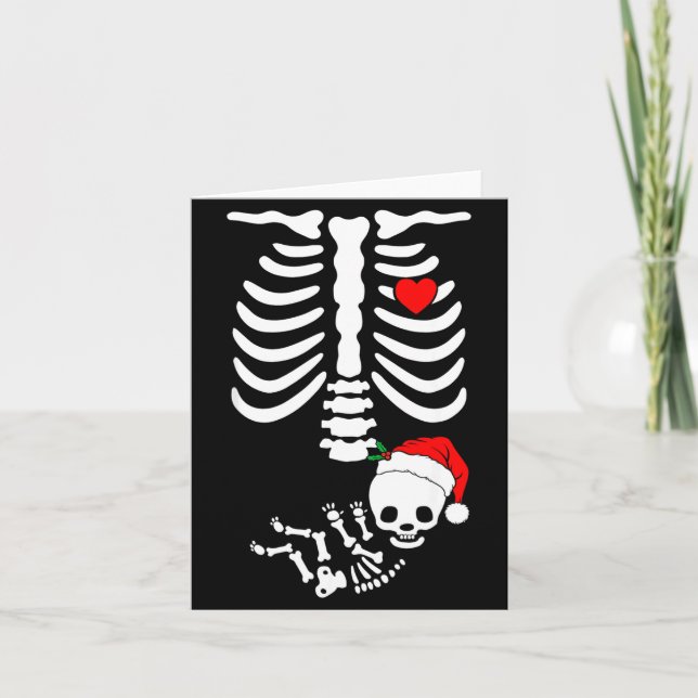 Carte Baby Shower Skeleton Christmas Santa Pregnancy Ann (Devant)