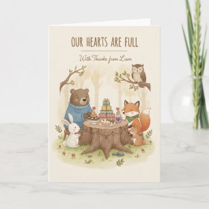 Carte Baby-Shower Thème Forêt Nos Cœurs Sont Pleins Forê