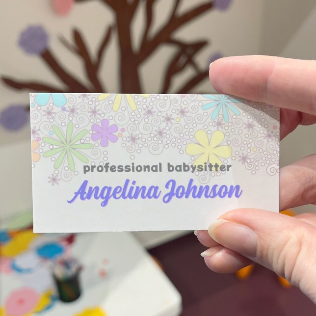 Carte Babysitter Pastel Pastel simple (Perfect for business)