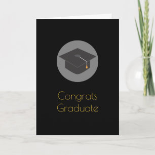 Carte Bac à diplôme noir Congrats Graduate