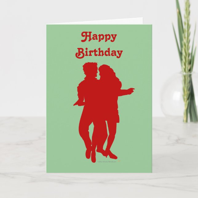 Carte Bachata Latin Dancers Silhouette Custom (Devant)