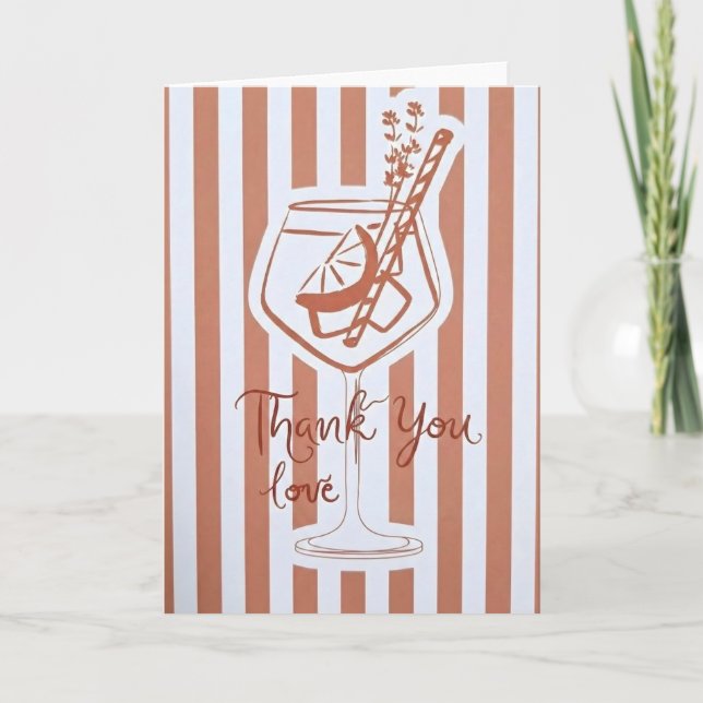Carte Bachelorette Party Thank You Love Cocktail Bridal (Devant)