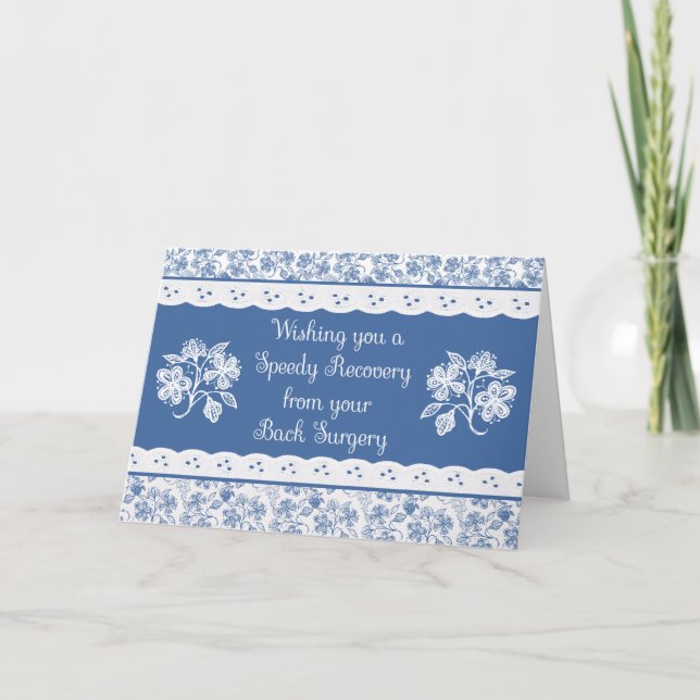 Carte Back Surgery Get Well Floral Faux Lace (Devant)