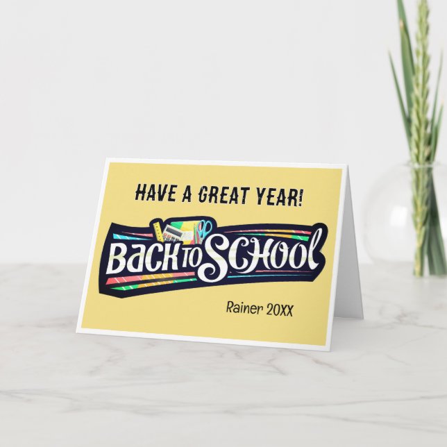 Carte Back to School Personalized Folded Greeting Card (Devant)