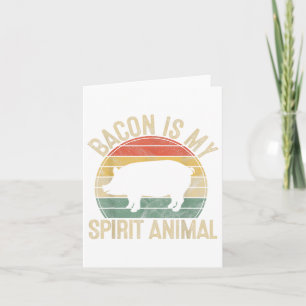 Carte Bacon Est Mon Esprit Animal Cadeau Retro Bbq Costu