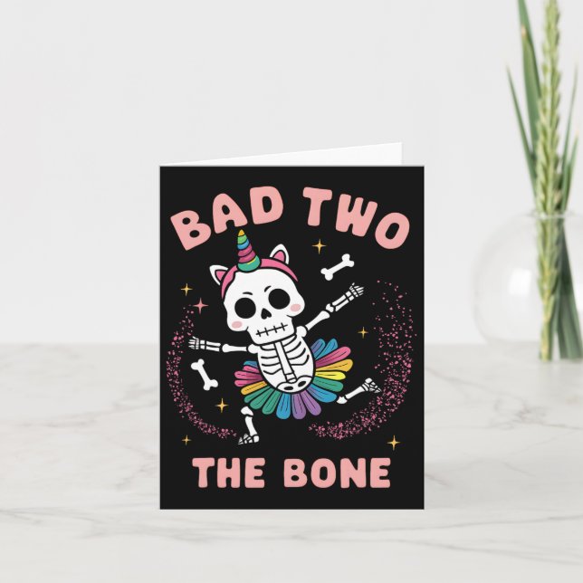 Carte Bad Two The Bone Halloween Anniversaire 2e Anniver (Devant)