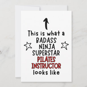 Carte Badass, Ninja, Superstar, Pilates Instructeur