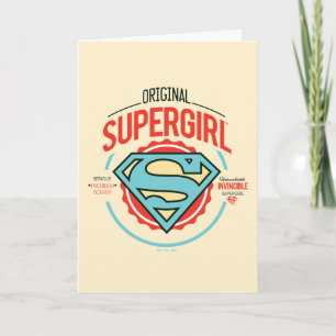 Carte Badge Vintage du logo original Supergirl