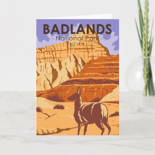 Carte Badlands National Park South Dakota Vintage