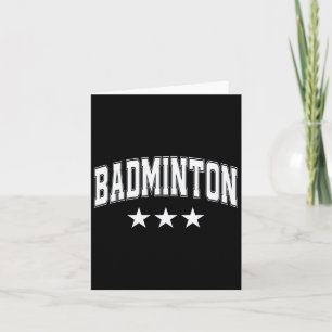 Carte Badminton All White Stars Clic Retro Varsity Texte