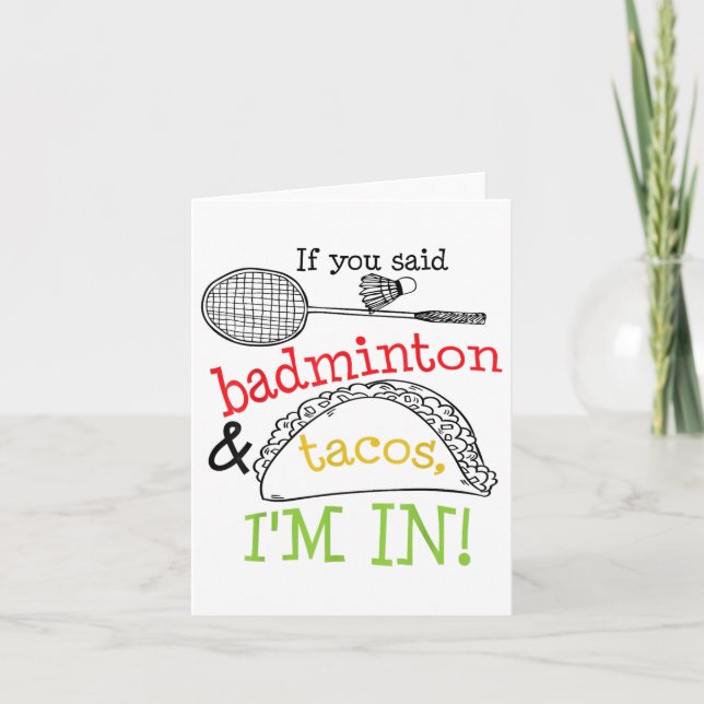 Carte Badminton &amp ; Tacos Im Dans Le Joueur De Sport  (Devant)